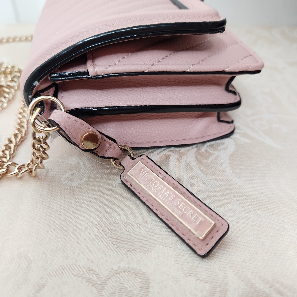 Victoria's Secret Orchid Blush Pink Purse Gold Chain Shoulder Crossbody - Picture 6 of 8